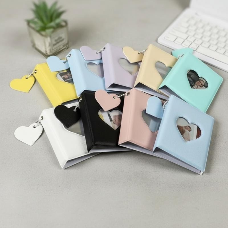 1Pc 3-Inch Photocard Holder Heart Love Design Hollow Photo Album With 40 Pockets Card Binder For Mini Idol Pictures Storage