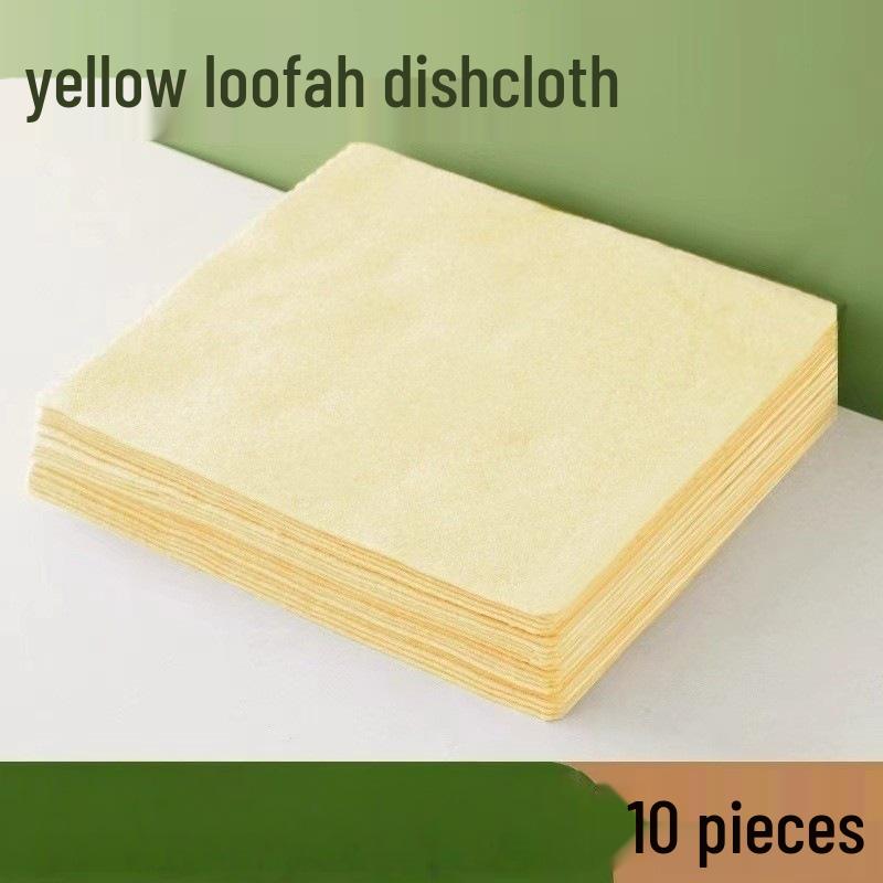 Plant Fiber Loofah Dish Cloth - Absorbent, Easy-Clean, Thick Scouring Pad for Kitchen.