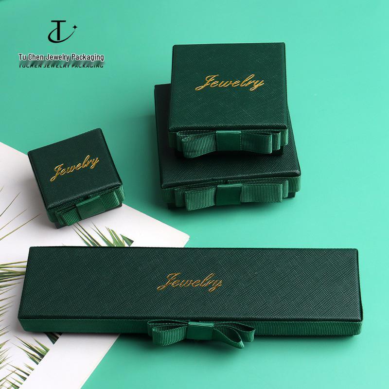 Dárková krabička na šperky pro prsteny, přívěsky, náhrdelníky, náušnice s mašlí