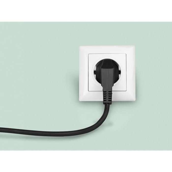 Perel Câble d'alimentation, H05VV-F 3G0.75, 1.5 m, 10 A/230 V, 2500 W, type E/F 90°, usage intérieur, PVC, noir