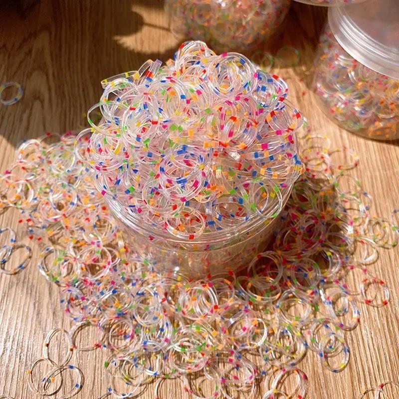 800 ks Dívčí jednorázové gumičky do vlasů nepoškozují vlasy malé dětské gumičky na culík dětské vlasové doplňky