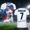 Portugal Ronaldo No.7 Black Gold Raglan Signature Soccer Jersey 3D All Over Print Breathable Streetwear Unisex Sports T Shirt