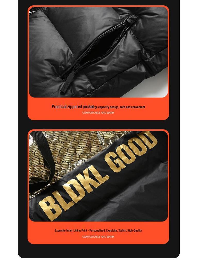 2024 Men's Trendy Hooded Down Jacket: Sports Casual, Detachable, Duck Down, Winter Wear