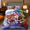 Christmas Bedding Set Queen King Size Christmas Comforter Set Santa Claus Bedding Deer Christmas Tree Printed Xmas Room Decor