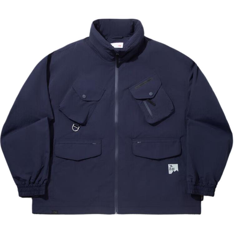 Li Ning Loose Fashion Sports Stand Collar Zipper Jacket Men Jackets AJDV309-2