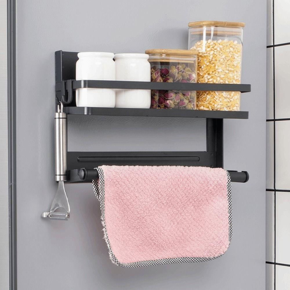 Large Capacity Refrigerator Magnetic Shelf Wall Mounted Seasoning Storage Organizer  for Kitchen