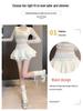 Women's Ballet-Style Puff Skort: Spring/Summer White Short Umbrella Skirt, Faux Two-Piece Design