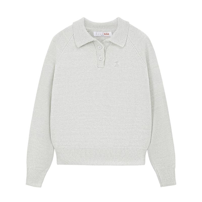 Вязаный кардиган с воротником-поло для девочек ELLE KIDS 130