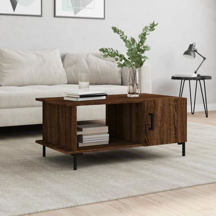 VidaXL Table basse chêne marron 90x50x40 cm bois d'ingénierie 829499