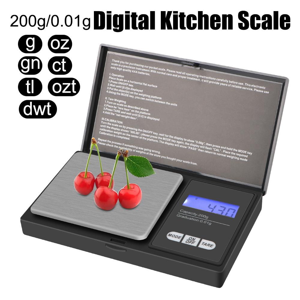 High Accuracy Backlight Electric Pocket For Jewelry Gram Weight For Kitchen 1Pcs Mini Digital Scale Precise LCD 200G-0.01G