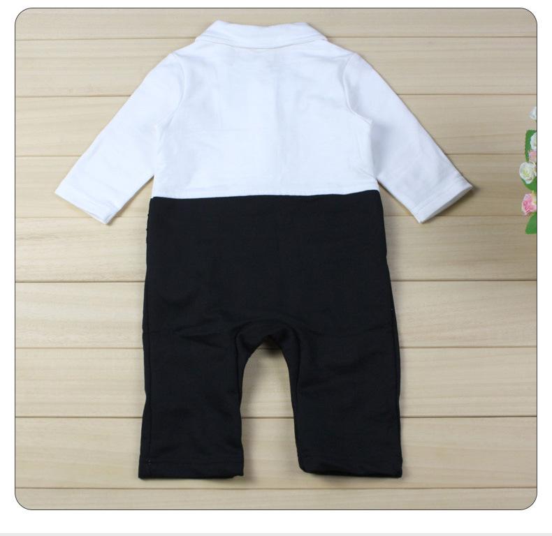Autumn Newborn Gentleman Long Sleeve Romper for Baby's First Birthday