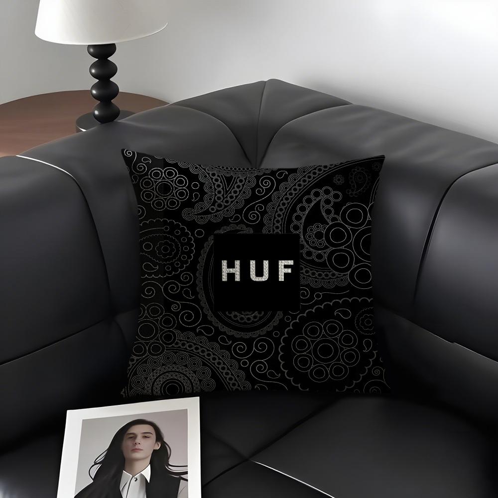 H-Huf Brand Cushion Cover Natural Linen Organic Fabric Double-Sided Printing Sofa Home Decor Gift Pillow Case