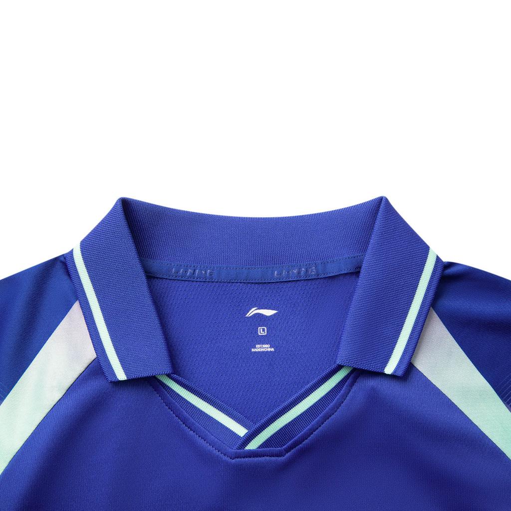 Li Ning Table Tennis Series Comfortable Simple Versatile Sports Brand Logo Quick-Dry Short Sleeve T-Shirt Unisex Tops Dreamy-Blue AAYV117-4