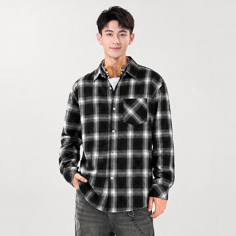 Men's American Retro Loose Fit Flannel Plaid Shirt