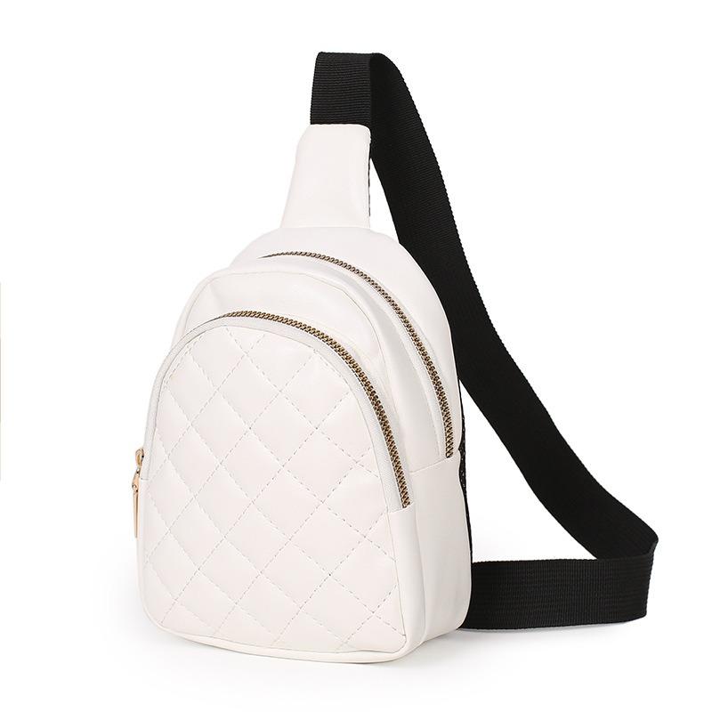 Fashion Embroidery Rhombus Backpack Versatile Trend Zipper Niche Design Change Women's Bag