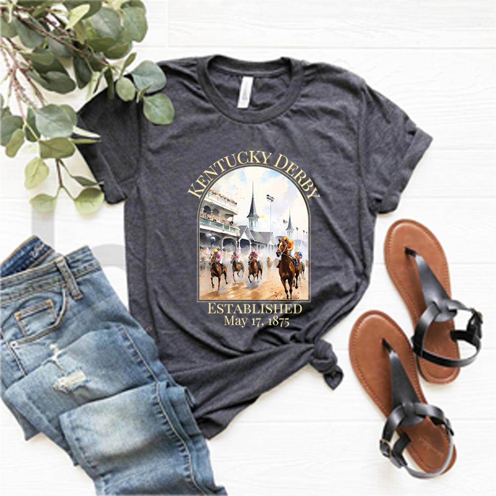 Kentucky Derby Race TShirt Horse Graphic Shirt Kentucky Derby Watercolor Tshirt Derby Party Tee Horse Race Top Horse Lover Gift