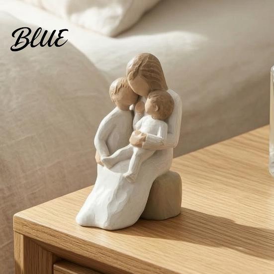 Resin Family Love Statue Mother Holding Baby Figurine for Bedroom Desk Healing Home Ornament Heartwarming Decor Ornament Gift New Mom Shower