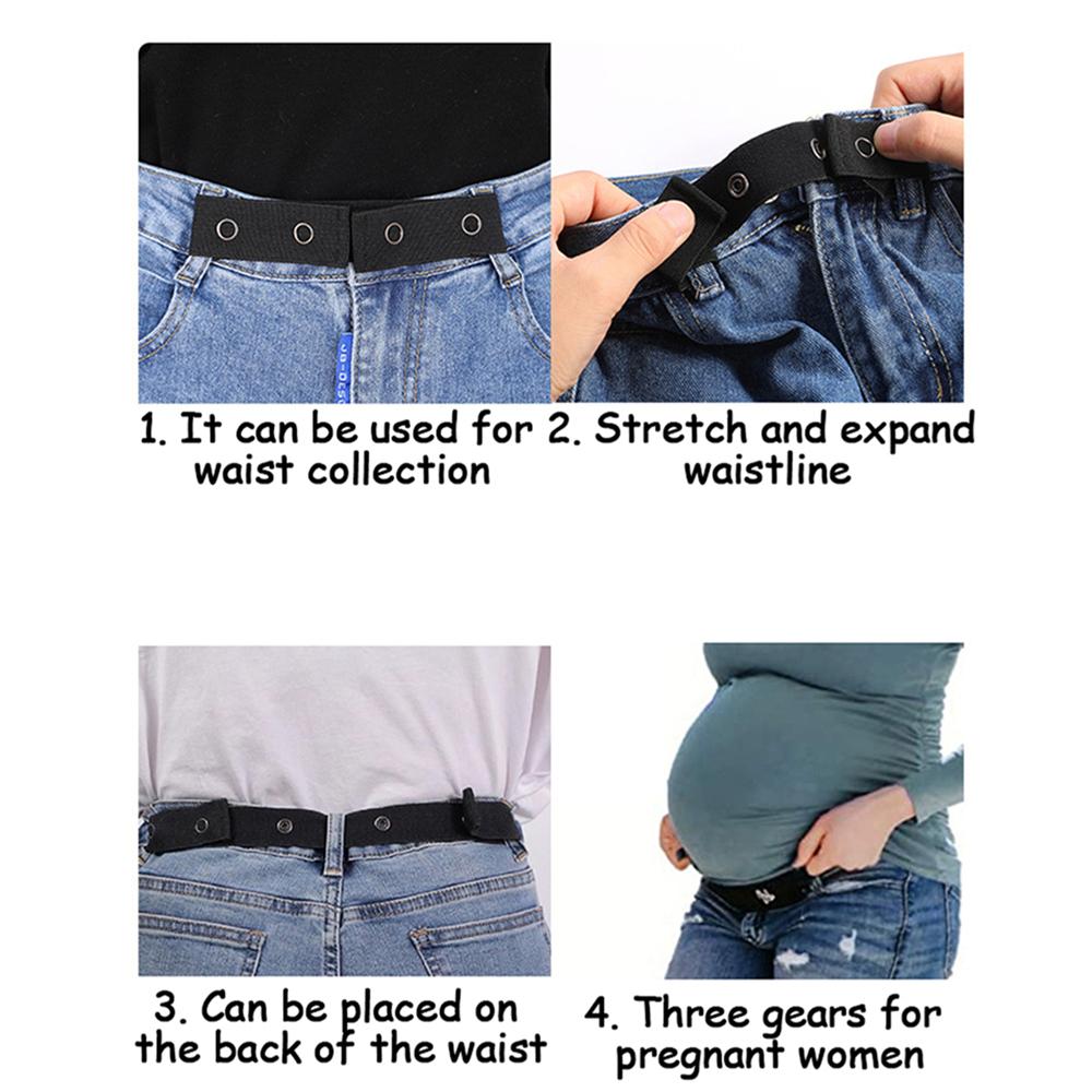 1PC Fashion Adjustable For Pregnant For Women Without Buckle Elastic Belts Easy Belts Pants Waist Extension Belt No Hassle Belt