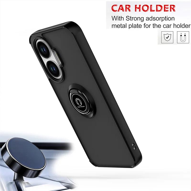 Armor Shockproof Matte Phone Case For Xiaomi Poco F7 5G Cover Ring Magnetic Stand Holder Shell Coque Fundas
