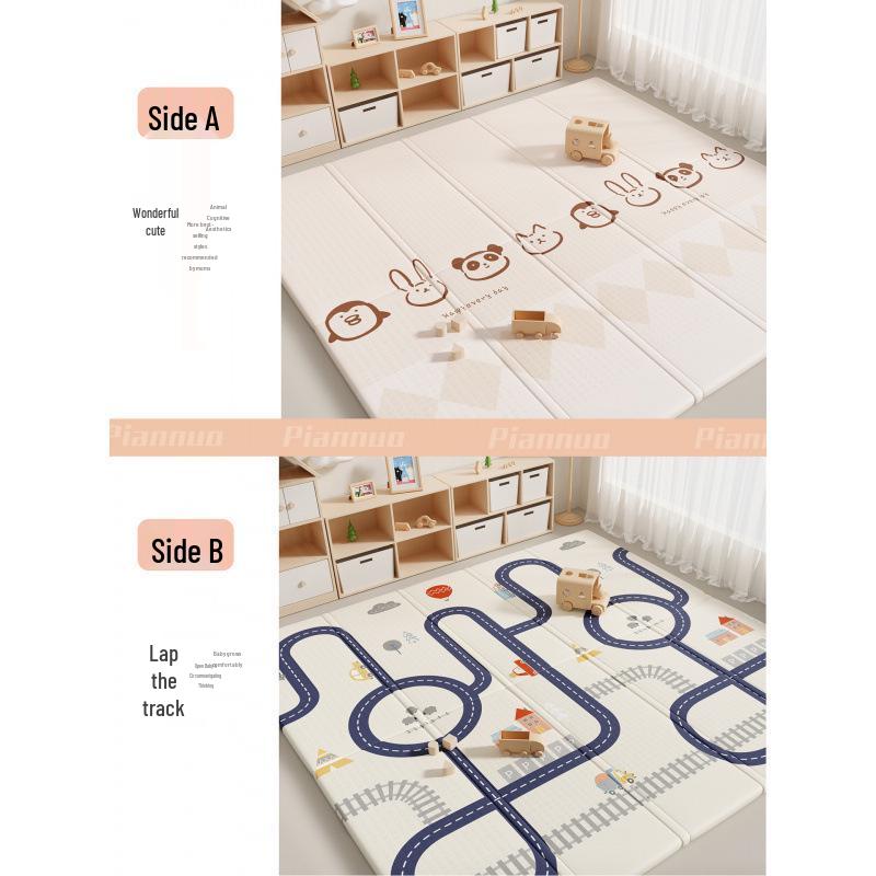 Foldable, Odorless Foam Baby Crawling Mat - Thick, Interlocking Design for Infant Play In Living Room (Girls)