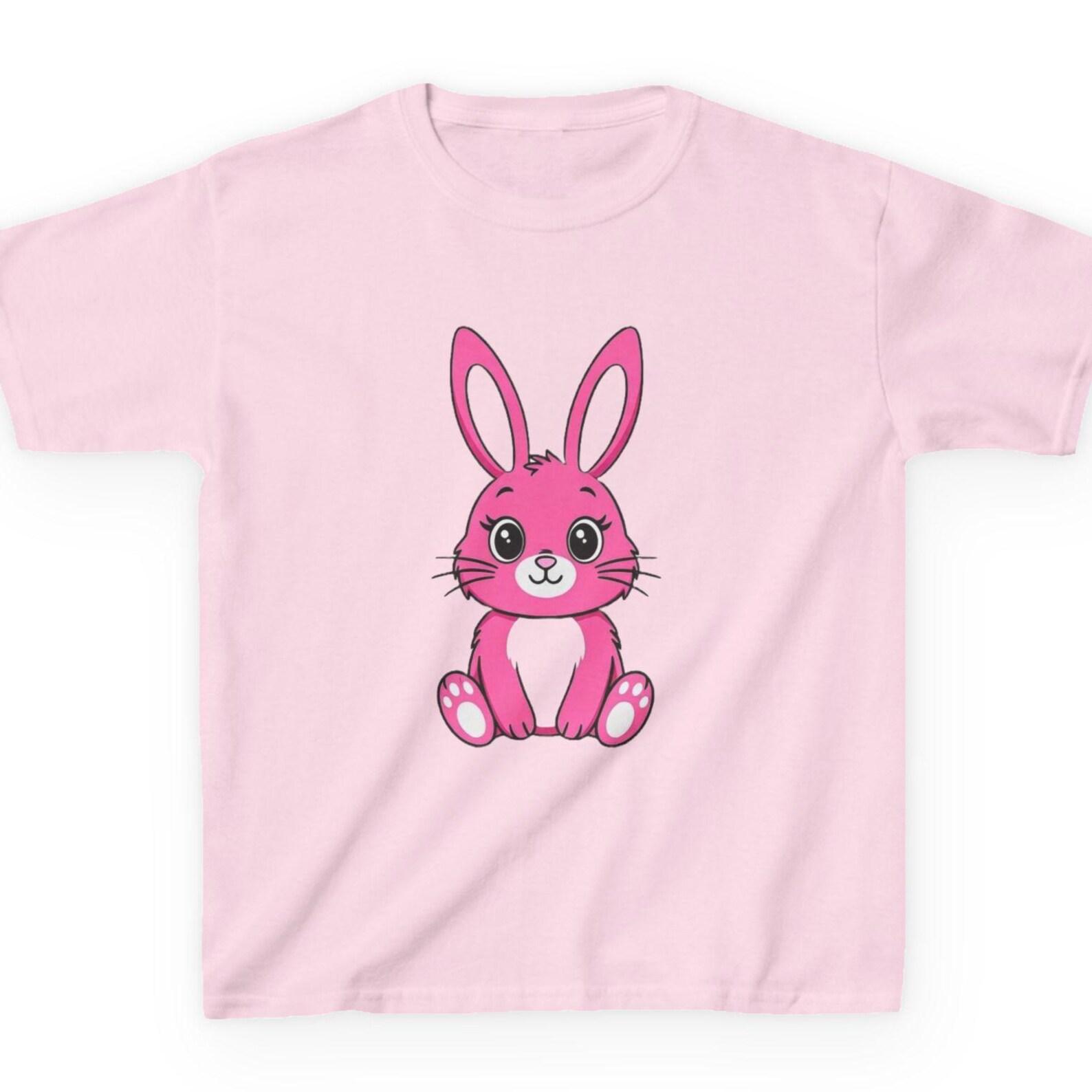 Pink Bunny Kids T-Shirt — Cute Easter Bunny Tee, Coquette Aesthetic Rabbit Shirt, Fast & Free Shipping USA 150