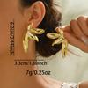 Hyperbole Long Water Droplet Flower Wing Round Wave Square Shell Golden Pendant Earrings for Women CCB Smooth Creative Jewelry