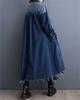 Mouhoukyou Cappotto Lungo in Denim Oversize da Donna Giacca Maxi Lunga Taglia Unica