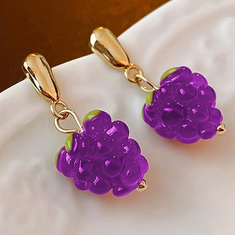 1 Pair Red Raspberries/Strawberry Tassel Earrings For Women, Fresh And Sweet, Fashionable And Luxury Versatile