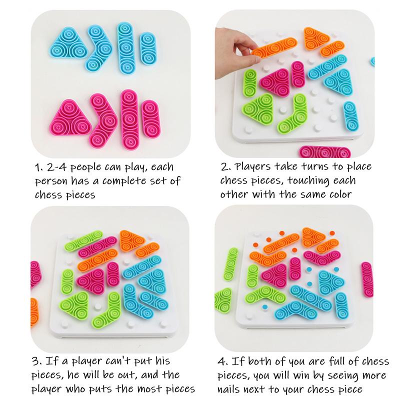 Kids Color Chess Blocks Board Game Toy Parent -Child Interaction Irregular Chess Family Party Games Logical Thinking Training Toy