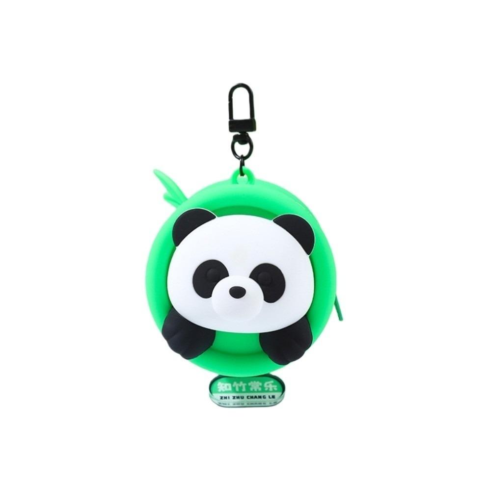 Wallet Panda Keychain Bamboo Silicone Earphone Bag Creative Red Panda Coin Purse  Bag Pendant