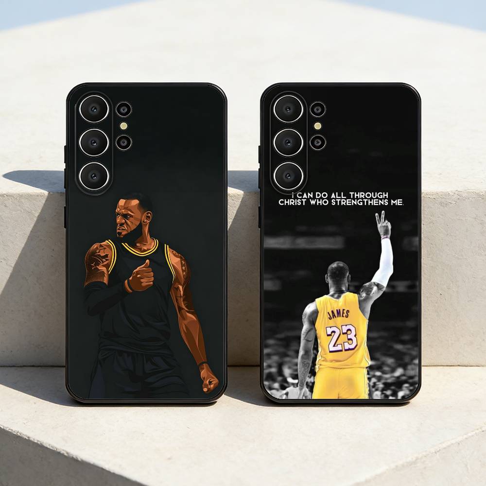 L-Lebron James 23 Phone Case For Samsung S26,S25,24,23,22,30,21,10,9,Ultra,Plus,Lite,Black Soft Case