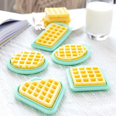 5 Stück Antihaft-Silikon-Waffelform Wiederverwendbares Backgeschirr für DIY-Backen und gesunde Frühstücke