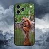 Red Funny Baboon Case For iPhone 12,14,15,16,17,13,11,X,Mini,Plus,Pro Max,8,7,XR,SE,XS,Soft Silicone Black