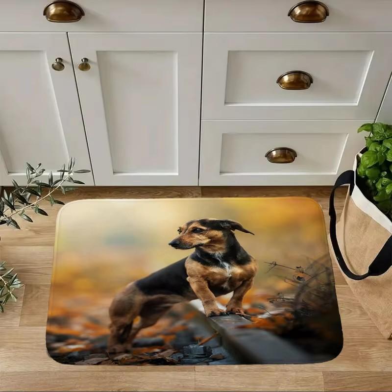 Mini Dachshund Dog Door Mat Decor Animal Pattern Print Rug Living Room Bedroom Entrance Doormat Kitchen Front Non-slip Carpet