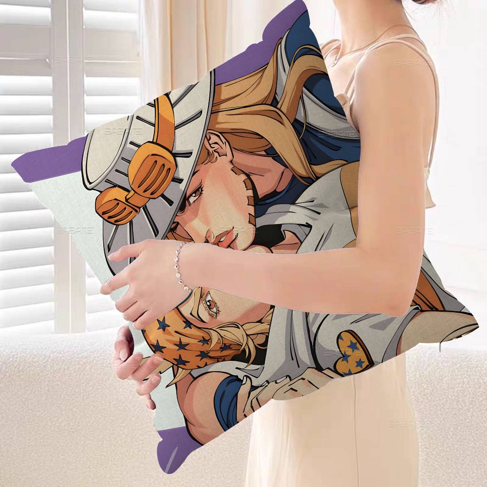 JOJO Retro Kraft Paper Anime Cushion Cover Inches Farmhouse Decor Home Throw Pillow Covers for Couch Decorations
