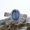 S925 Sterling Silver Natural Kyanite Color Treasure Fashion Ring Women'S Open Ring