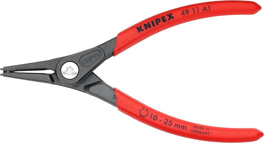 KNIPEX Precision Snap Ring Pliers for Straight 4911-A1-TJ Shafts, 4911-A1-TJ