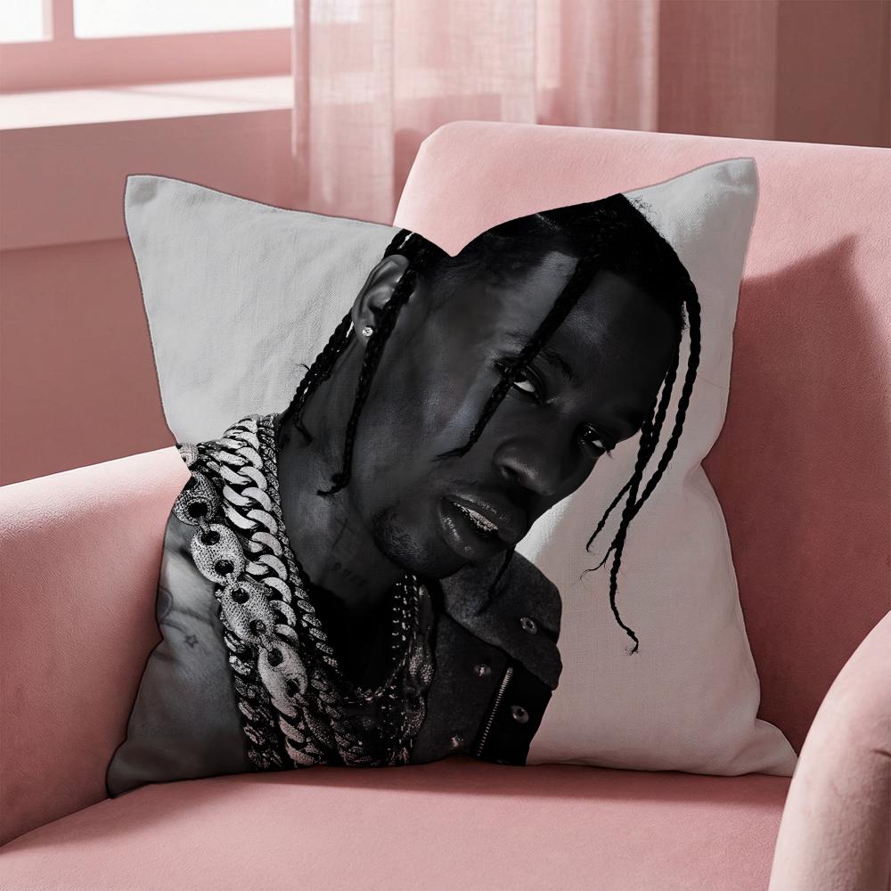 Travis Scott Cushion Cover Multi-Scene Pillow Cover for Home & Car - Reversible, Soft & Durable for Daily Use