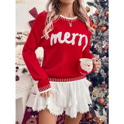 Christmas New Knit Sweater Women's Casual Fashion Long-sleeved Loose Jacket Sweater Women