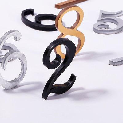 0-9 Acrylic Self Adhesive House Number Sticker Frosted Silver Gold Color Doorplate Home Door Plaque Numbers Sign