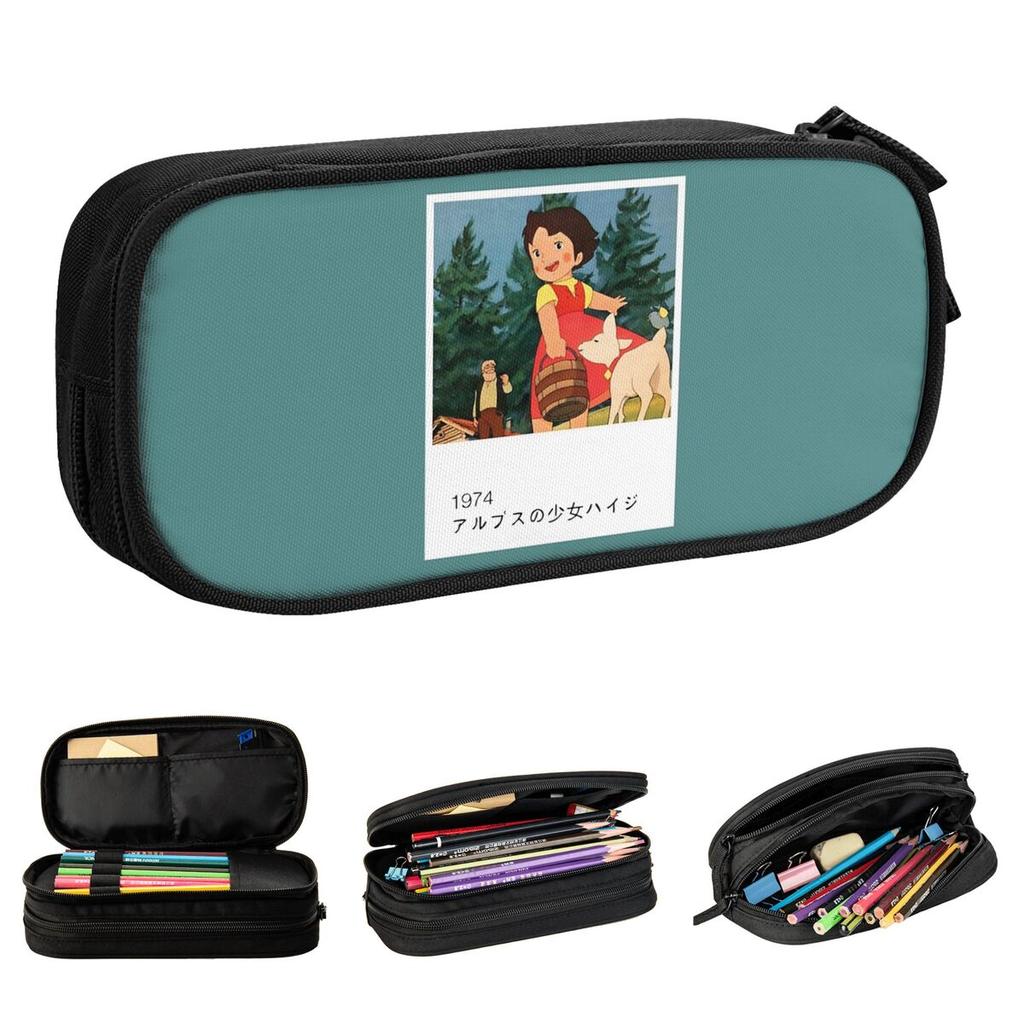 Cute Heidi Girl Of The Alps Pencil Cases Pencilcases Pen for Student Big Capacity Bags School Supplies Gifts Stationery