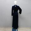 Women's Blue Water Drop Rhinestone Suede Evening Gown Robe