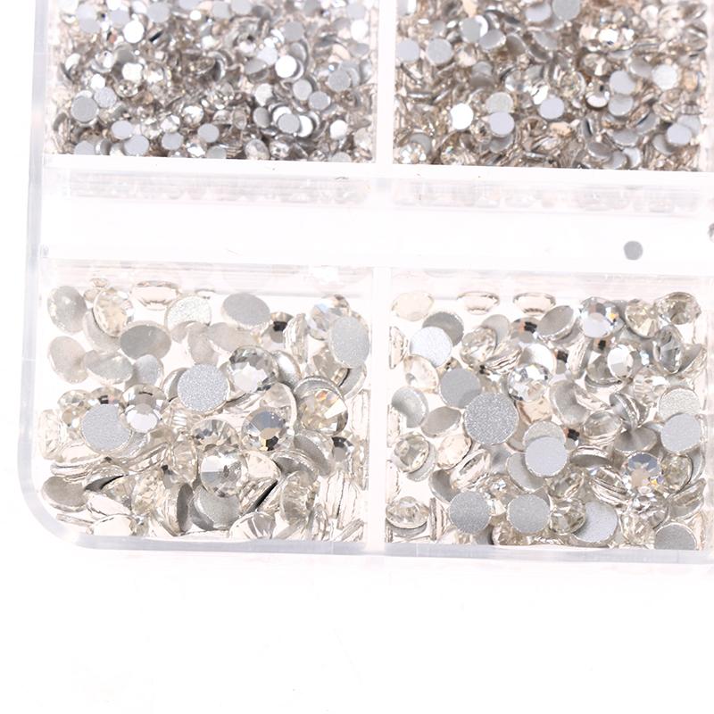 6 Größen Boxed Flat Kit Hybrid Nail Art Dekorationen AB Farbig