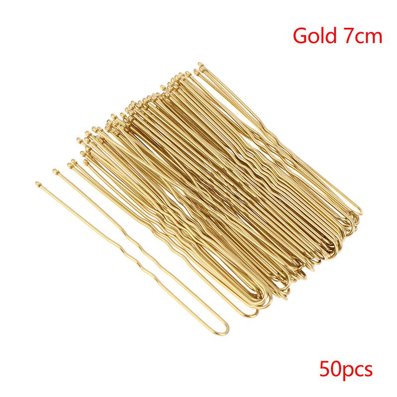 50 KUSŮ/Sáček 6cm/7cm U Tvarované Slitiny Vlasové Sponky Vlnité Sponky do Vlasů Jednoduché Kovové Sponky do Vlasů Sponky Nástroje pro Svatební Účesy Vlasové Sponky