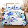 Blue Flower Duvet Cover Queen Size With Zipper Pillowcase 3D Floral Bedding Set 3pcs 2pcs Full King Twin Single Double Bed Thin