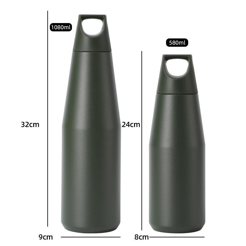 Small Mouth Handle Conical Cup Stainless Steel Gentleman Cup Portable Large Capacity Car Thermal Insulation and Cold Water Bottle