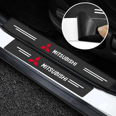 Carbon Fiber Car Sticker Auto Door Threshold Waterproof For Outlander Lancer 10 9 ASX RALLIART Eclipse L200 Pajero EX