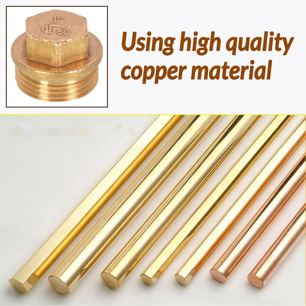 1~10 Stück 1/2" 3/4" 1" BSP Messing Innen-Blindkappe Stopfen Endstück Wasserrohr-Stopfenkappe Fitting Außengewinde Sechskantkopf-Endstopfen