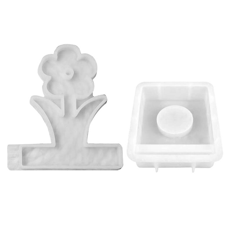 Flower Candle Holder Molds, Flower Candle Stand Molds with Tealight Base Mould for DIY Candle Holder Easter Decorations