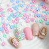 400 sztuk Kawaii Macaron akrylowe kwiaty ozdoby do paznokci 3D kwiaty kryształki części do paznokci ozdoby akcesoria do manicure akcesoria